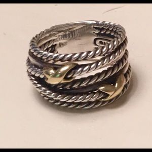 David Yurman double cross over ring